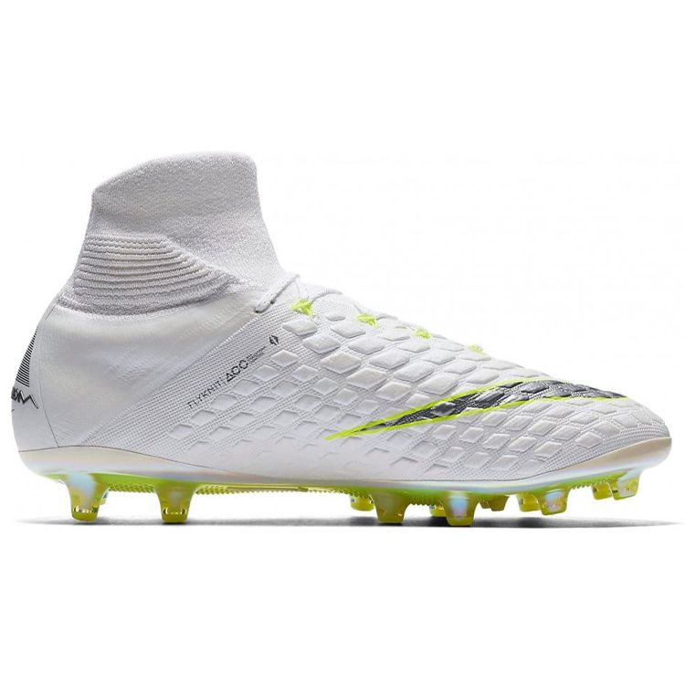 Nike Phantom 3 Elite AG PRO Fußballschuh Herren Sneaker Weiß Metallic-Cool-Grey-Volt AJ3819-107