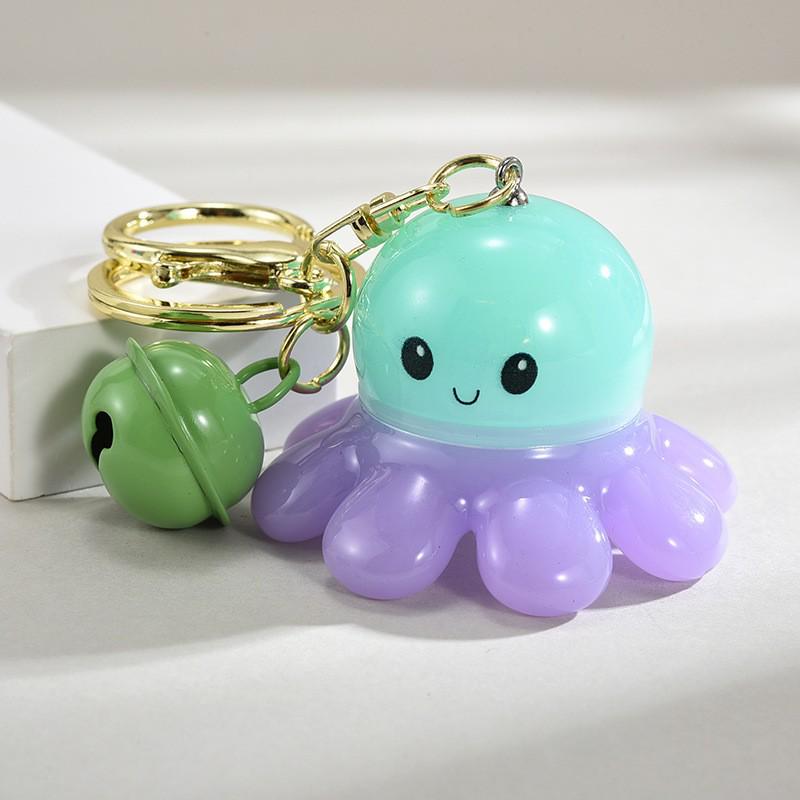 Glowende Octopus Sleutelhanger – Creatieve Acryl Cartoon Hanger voor Koppels