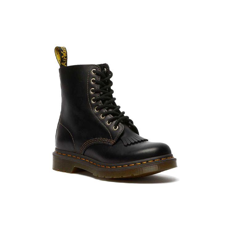 Dr. Martens 1460 Pascal Abruzzo Elastic Band Woven Bottom Short Boots Women Boots Black 26940001