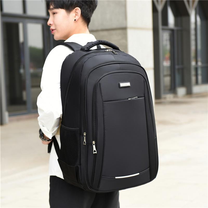 Schoolbag Men's Backpack, Outdoor Leisure Travel Backpack, Large Capacity Student Backpack, Multifunctional Textured Simple Laptop Bag