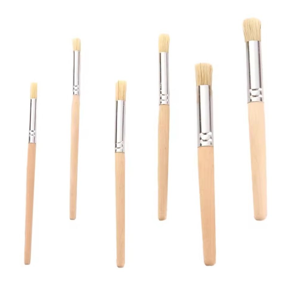 Bristle Hair Wooden Handle Watercolor Oil and Acrylic Painting Pen  Students Stationery