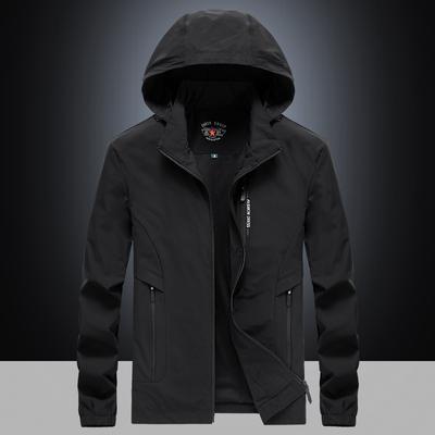 Frühlingsneue Herren Dünne Einfarbige Stretchjacke, Jugendliche Große Größe Lässige Kapuzenjacke