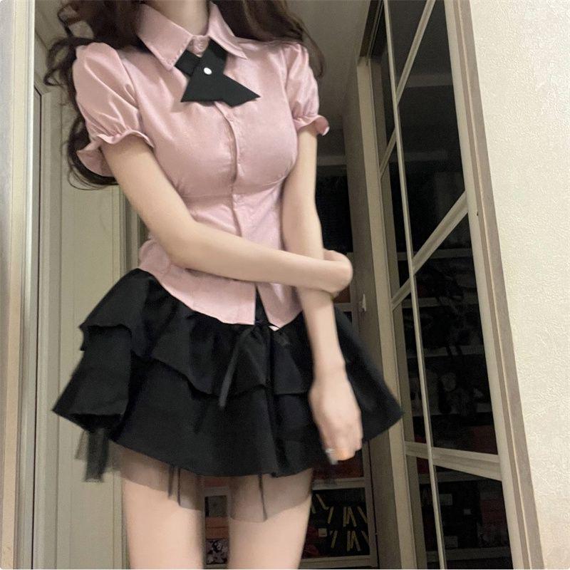 Sweet & Spicy Women's Pink Polo Collar Shirt - Slimming, Flattering Short Sleeve Summer Top