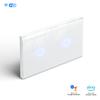 Flush Mounted Double Smart Home Light Switch Black White Tempered Glass Wifi 2.4GHz Wall Switch Neutral Wire or Capacitor