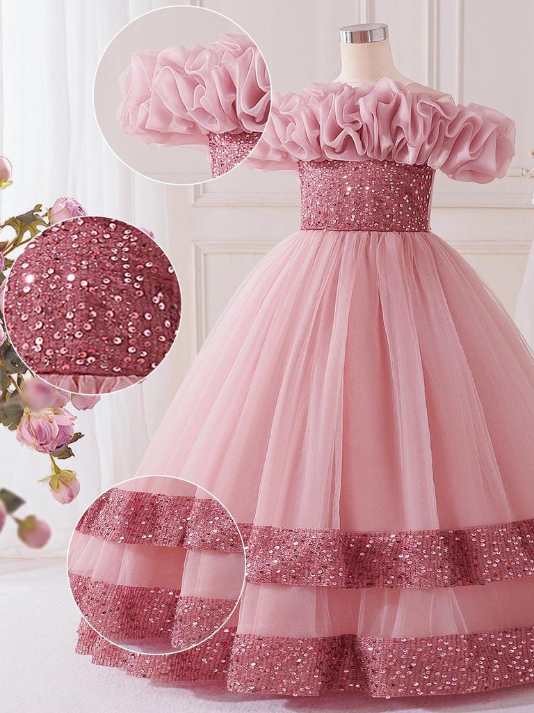 European & American Style Flower Girl Princess Dress - Puffy Skirt for Wedding & Piano Performance