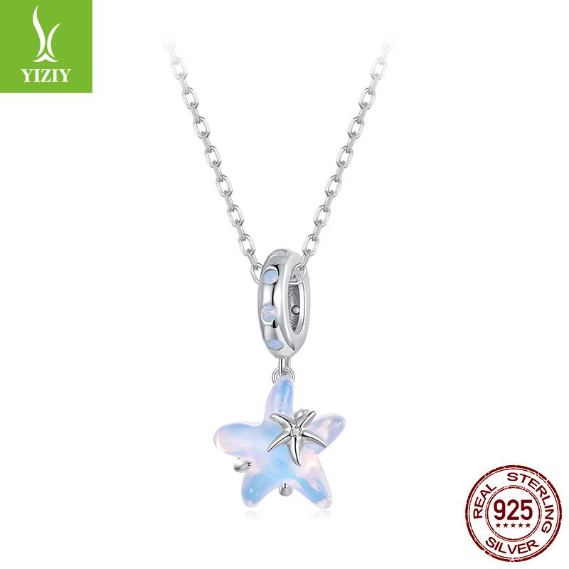 S925 Silver Dream Starfish Pendant Diy Bracelet Beads Ocean Wind Loose Beads Jewelry Accessories