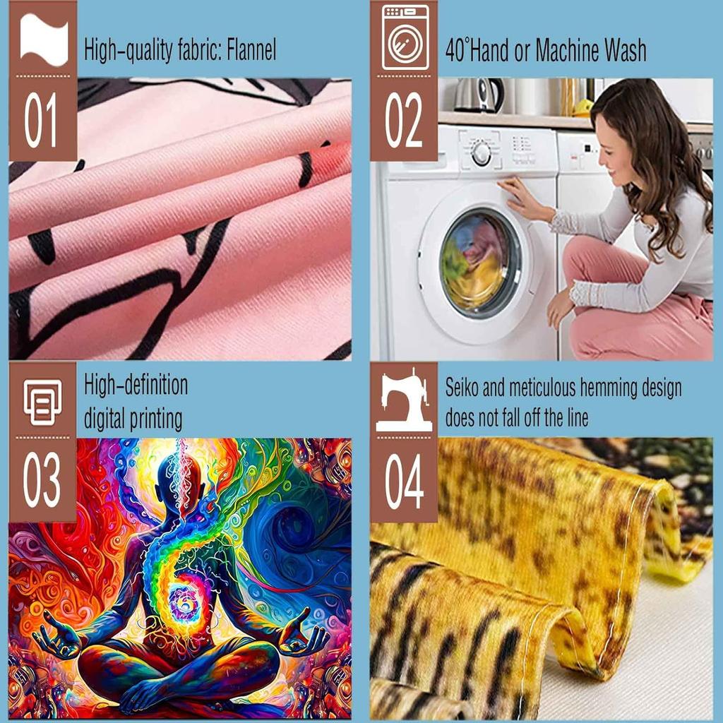 Yoga Meditation Tapestry  Colorful Space Wall Art Spiritual MandalaBeach Blanket for Living Room Dorm Bedroom Home Decor