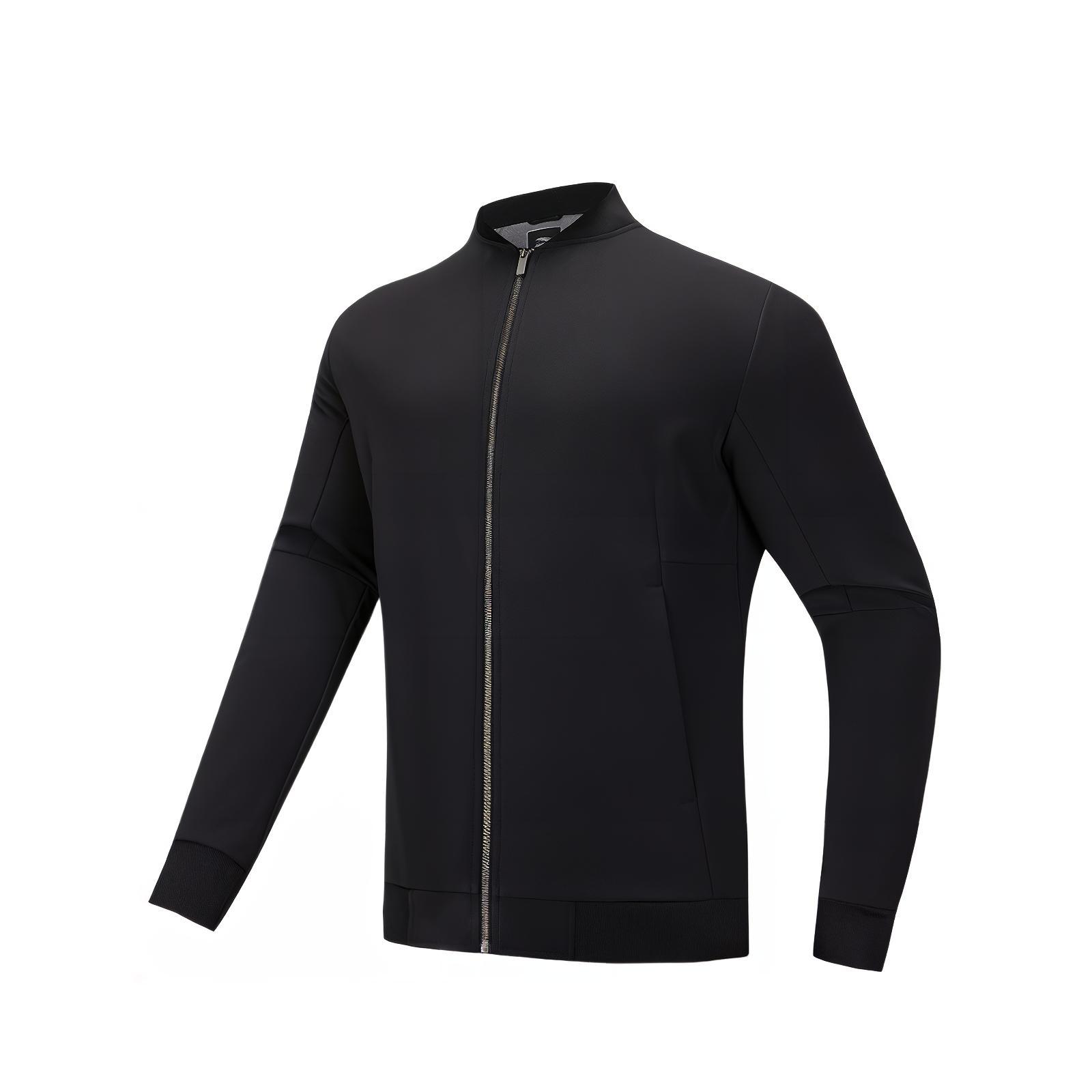 

Anta Elite Series Mens Training Solid Color Zipper Comfortable Breathable Versatile Jacket Men jackets Basic-Black 952517602-2 S