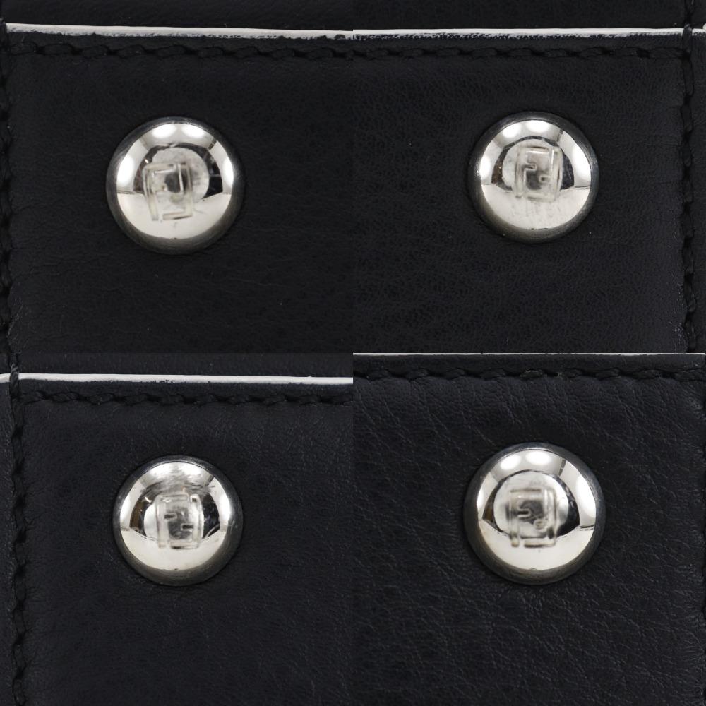 Fendi Petite Troisur Handtasche 8BH333 2WEGE-Schultertasche schwarzes Leder Damen Gebraucht