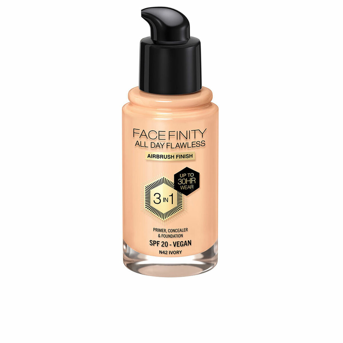 

Max Factor Face Finity All Day Flawless Кремовая основа под макияж 3-в-1 Spf 20 № N42 Цвет слоновой кости 30 мл