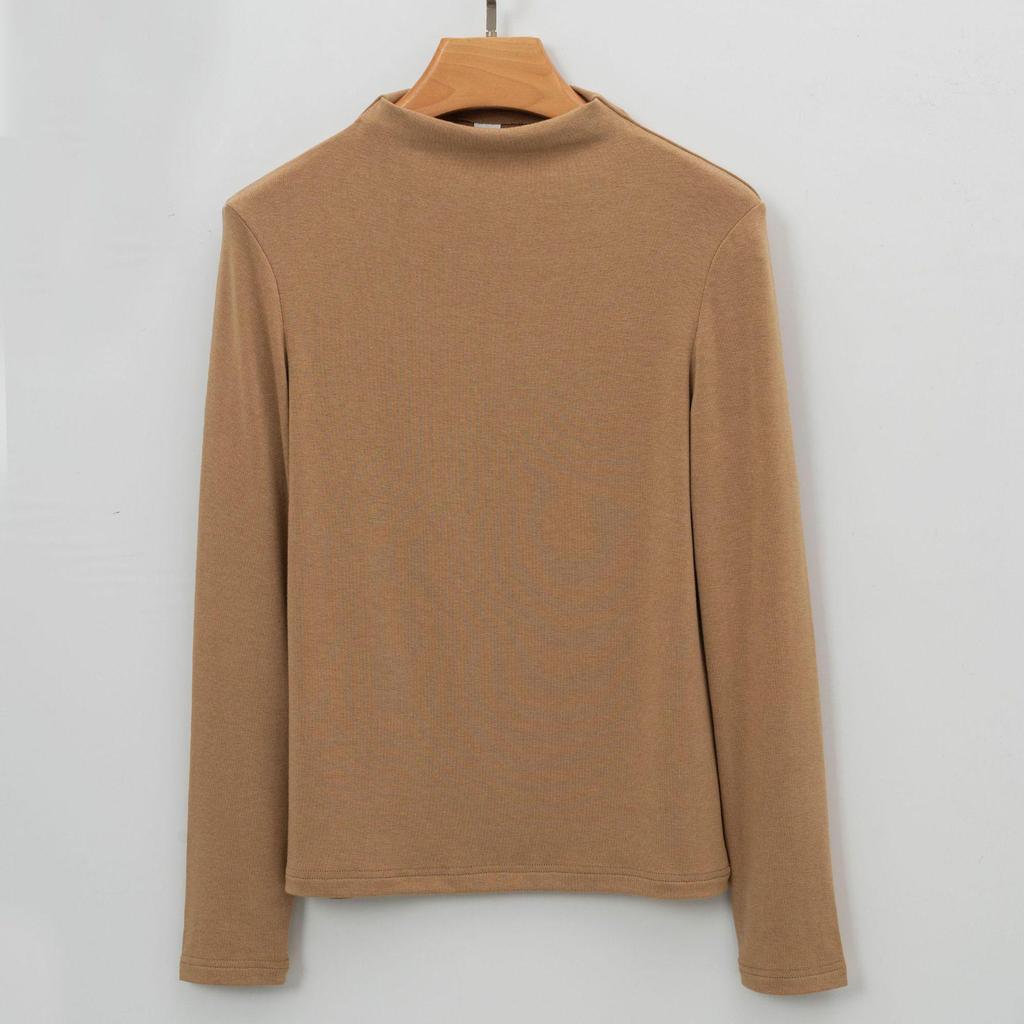 Wool Silk Slim Fit Thermal Velvet Top for Women