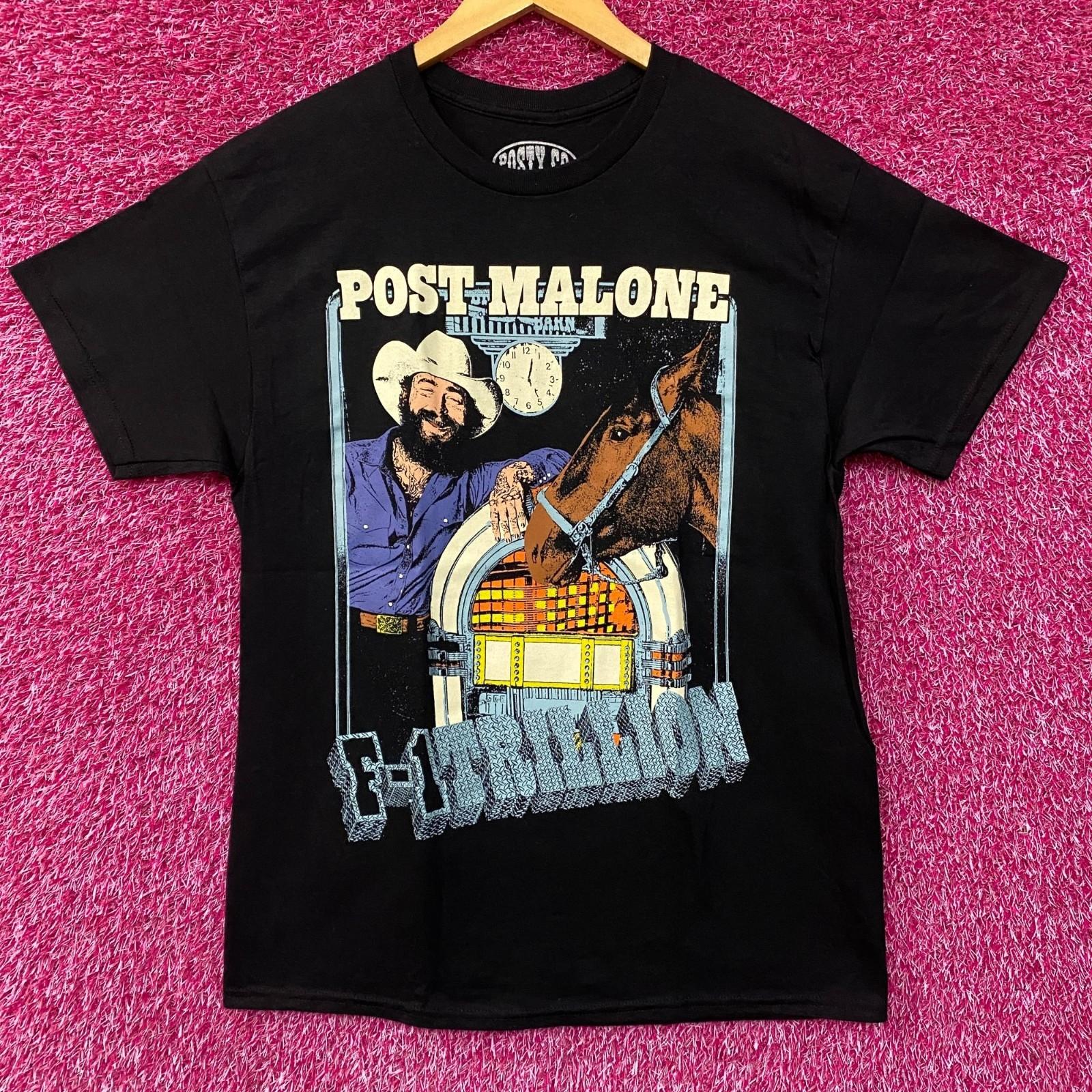 Post Malone F-1 Trillion Album Cowboy 100% Cotton T-shirt Mens Tees Top 4XL