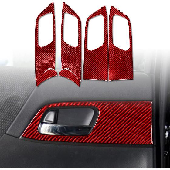 for Honda Accord 9th Gen 2013-2017 Accessories Door Handle Red | Real Carbon Fiber, for Honda Accord 9th Gen 2013 2014 2015 2016 2017, Interior Trim
