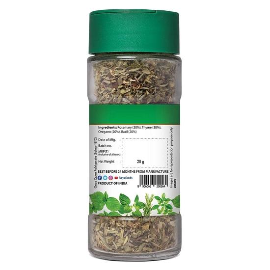 Keya Premium Herbs Combo Oregano 15gm | Mixed Herbs 25gm | Glass Bottle | Pack of 2