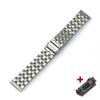 Stainless Steel Watchband Metal Watch Band Premium Solid Polished Bracelet Straps Curved End 24mm 23mm 22mm 21mm 20mm 19mm 18mm