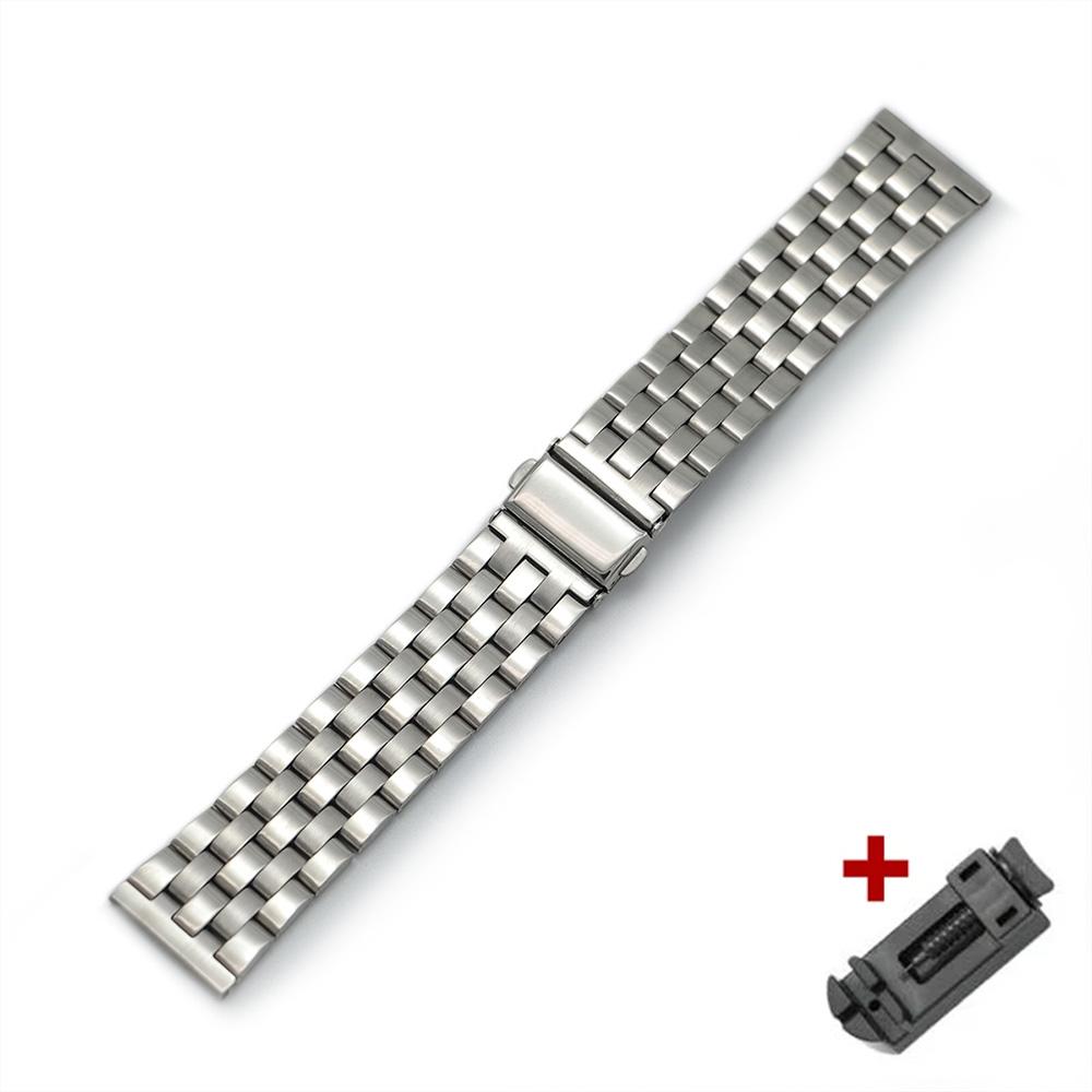 Stainless Steel Watchband Metal Watch Band Premium Solid Polished Bracelet Straps Curved End 24mm 23mm 22mm 21mm 20mm 19mm 18mm