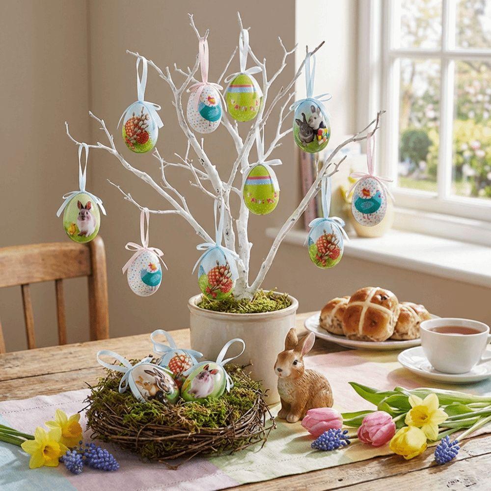 Colorful Easter Eggs Pendant DIY Craft Easter Egg Props Hanging Easter Egg  Spring Decor