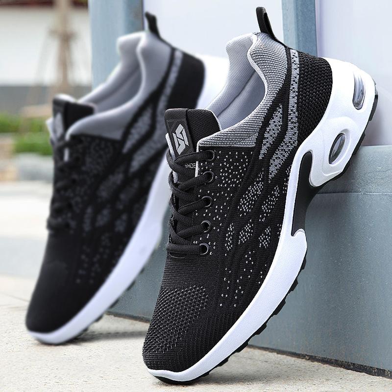 Men's Shoes Spring New Casual Sports Shoes Factory Soft-soled Student Air Cushion Shoes 2025 Fly-woven Sports Shoes Men