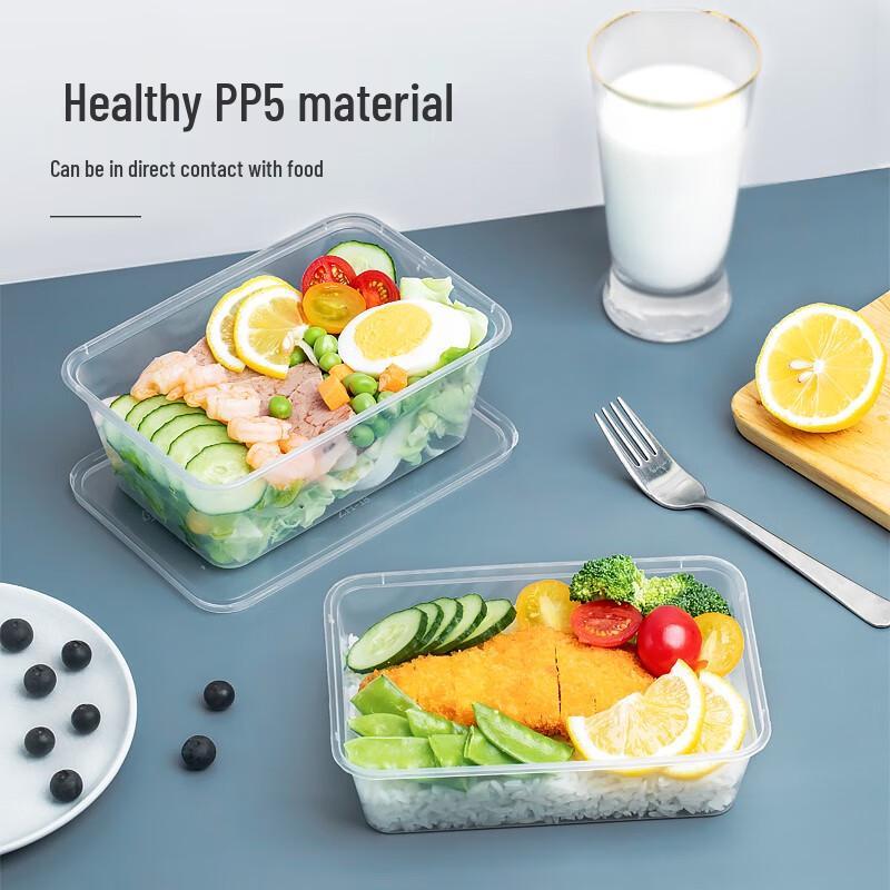 Rectangular Disposable Plastic Takeaway Boxes with Lids