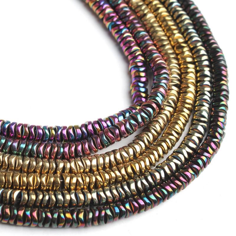 Gold Faceted Rondelle Hematite Stone Spacer Loose Beads for Jewelry Making 15/"