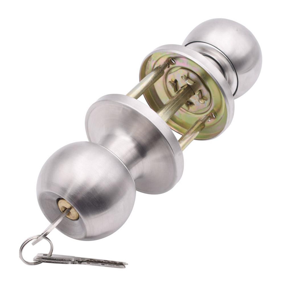 Three-bar Spherical Bathroom Door Lock Stainless Steel Lock Locks Tongue Single Door With Bedroom Handle Double-sided Y2x6