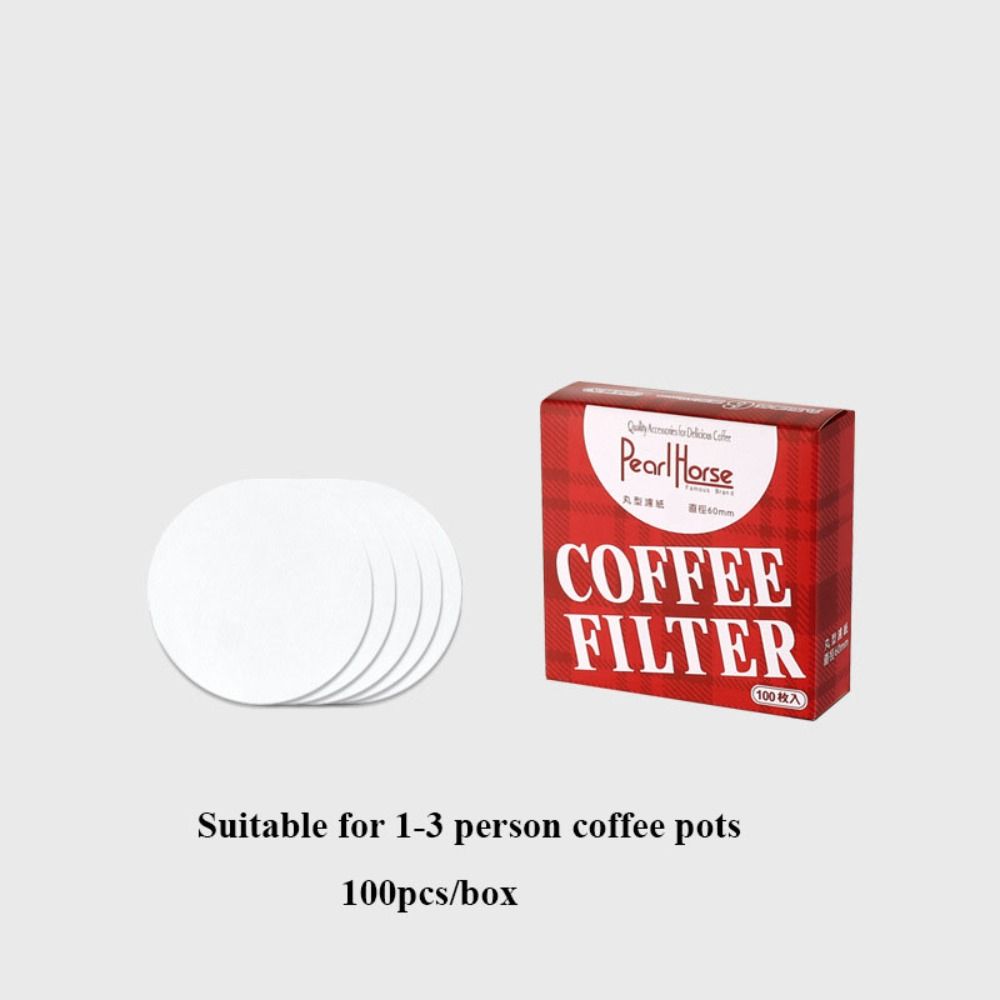 100pcs/Box 56mm/60mm/68mm Home Handle White Powder Bowl Filter New Water Filter Paper  Coffee Filter