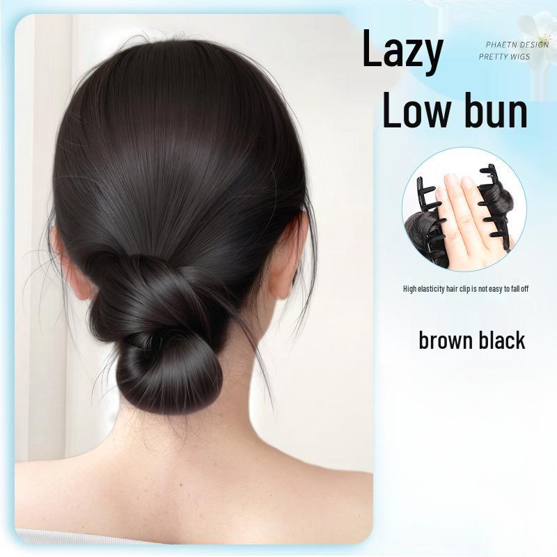 Floral Clip-in Low Bun Hair Tie for Natural, Fluffy Hairstyling