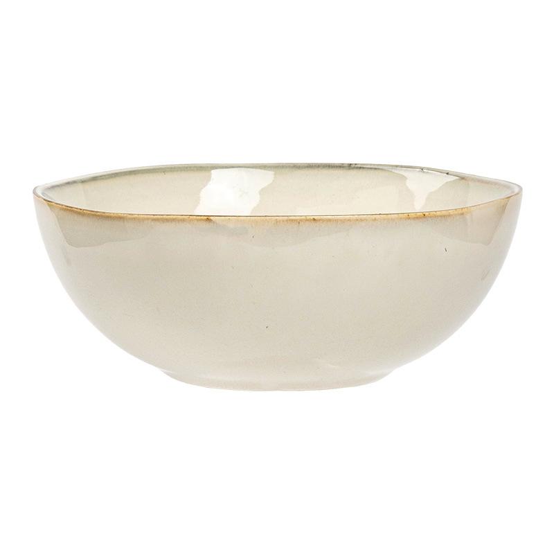 Salad Bowl Stroke Ceramic Bowl Household Bowl Noodle Bowl Vegetable Bowl Fruit Bowl Minimalist Style Round Tableware Breakfast Bowl