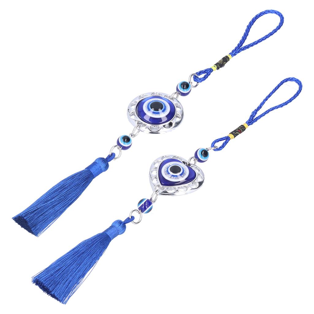 5Pcs Evil Eye Pendant Coloured Glaze Blue Tassel Exquisite Design Good Luck Evil Eye Decor for Room 
