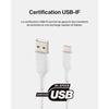 Câble tressé - BELKIN - USB-C vers USB-A - 0,15 m - Blanc