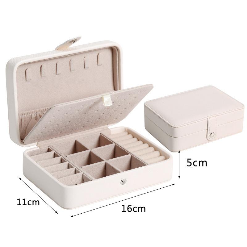 Jewelry Storage Box Portable Travel Jewelry Bag Earrings Necklace Storage Case for Women Ring Organizer PU Leather Display Case