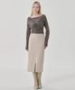 HYEYEONG KIM Cord Set Tailored H-Line Maxi Skirt - Light Beige