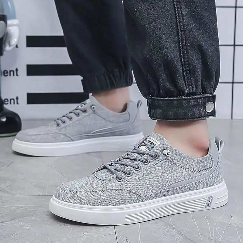Fashion Korean Style Man Shoe Canvas Minimalist With Laces Casual Shoes for Men Designer Luxury Hiking 2025 Trend Fashion Sale Sneakers