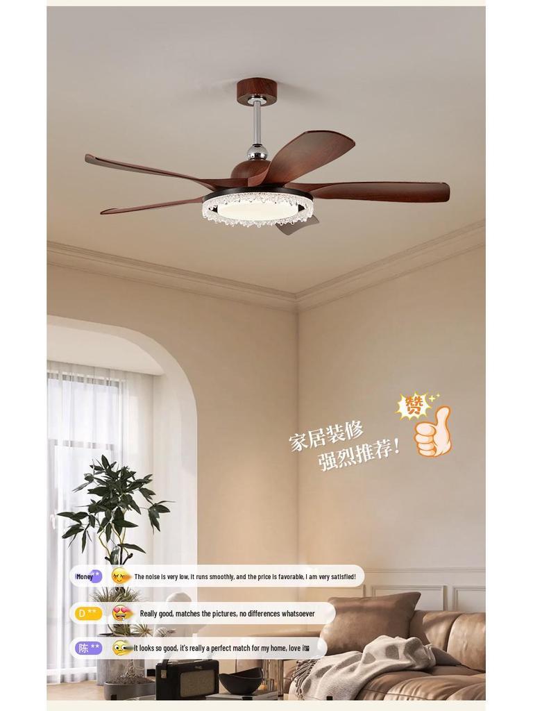 Nordic Retro Inverter Ceiling Fan Light 2025 for Living Room, Bedroom, Restaurant - Chinese Style