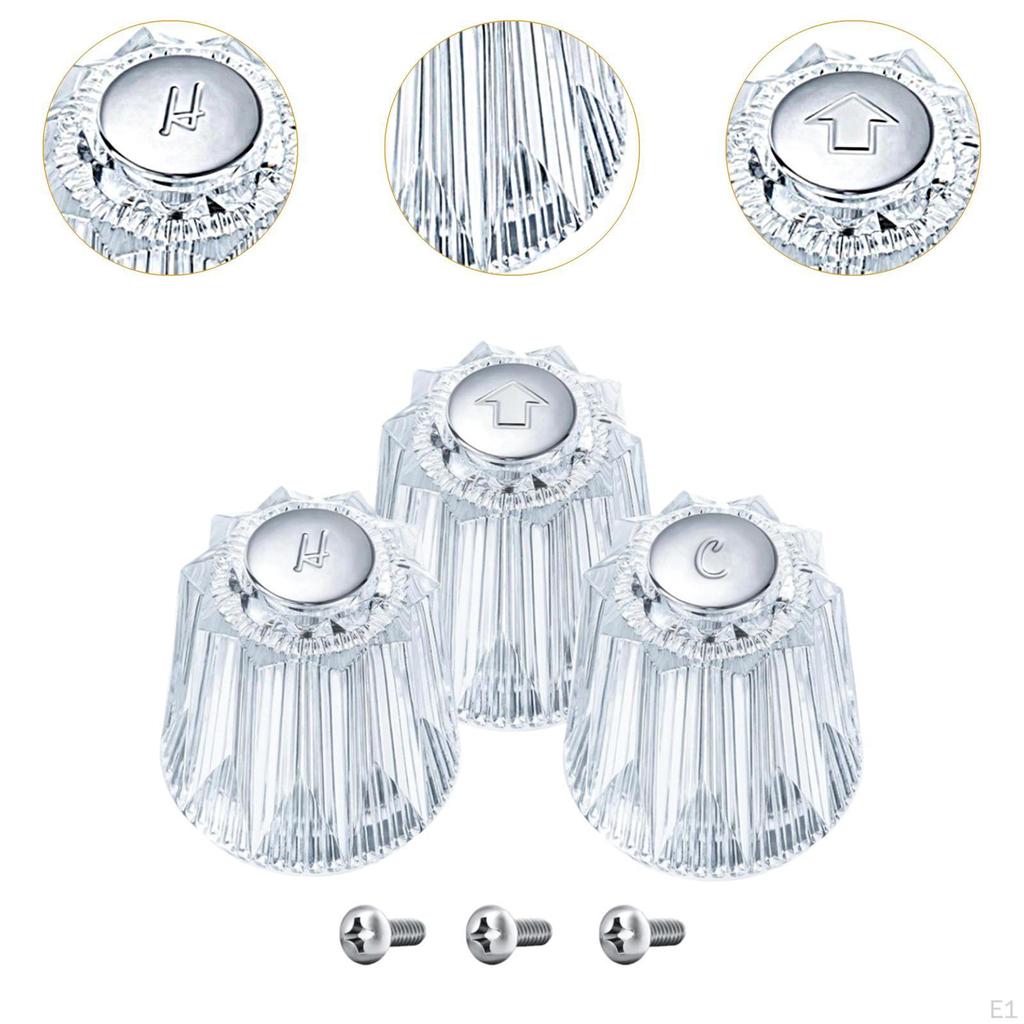 Shower Knob Replacement Handle Crown Shaped Water Saving Temperature Control Bathroom
