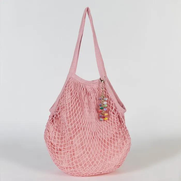 Lara Charm Mesh Bag - PINK
