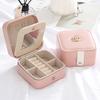 PU Jewelry Storage Box Dustproof Trinkets Storage Organizer  For Home/Travel/Outdoor