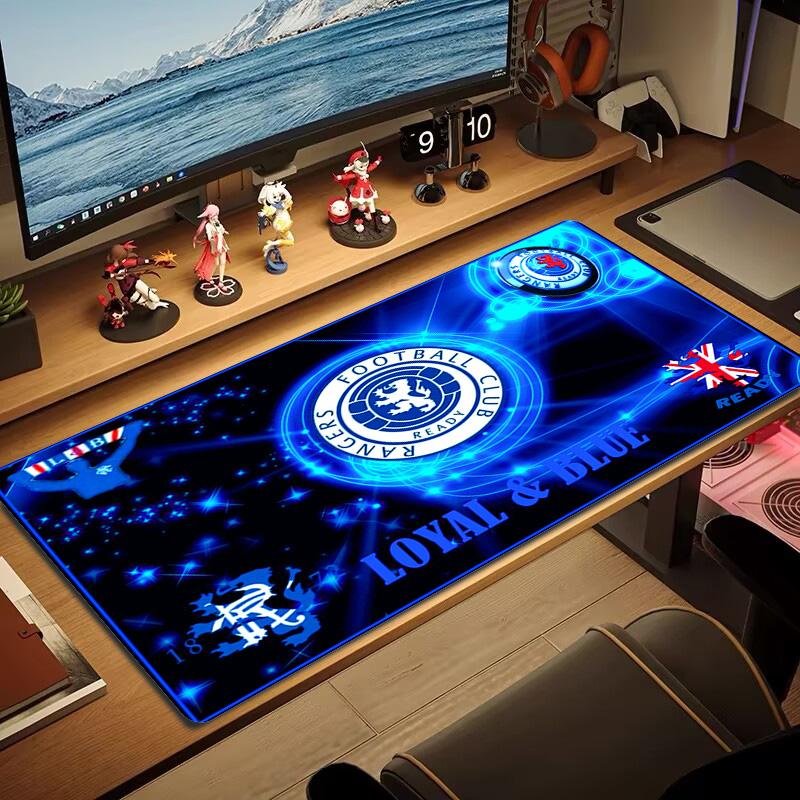 Rangers Fc Color Mouse Pad Large Gaming Table Cushion Non-slip Laptop Tablet Big Mousepad XXL Mat Mini PC Playmat With Lock Edge