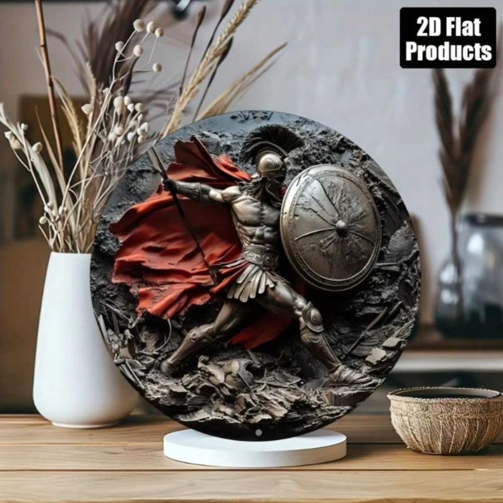 Round Metal Wall Art 20cm Home Decor Office Living Room Iron Painting
