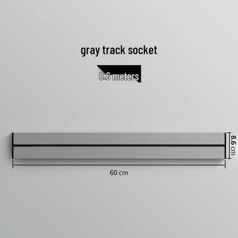 Track Power Strip for Kitchen & Living Room - Movable, Slide Rail, Anti-Shock Design