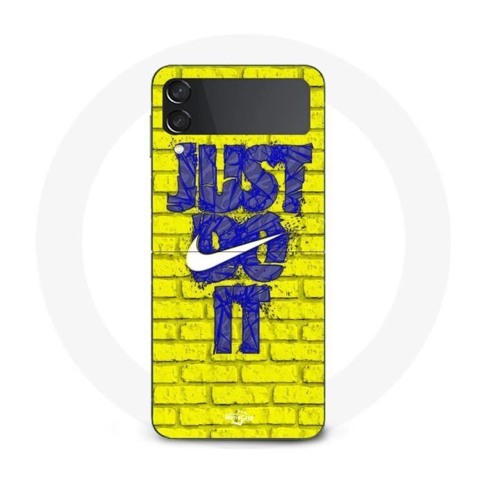 Cover - Samsung - Galaxy Z Flip4 - Logo Just Do It - Colore Blu e Giallo - Flessibile giallo