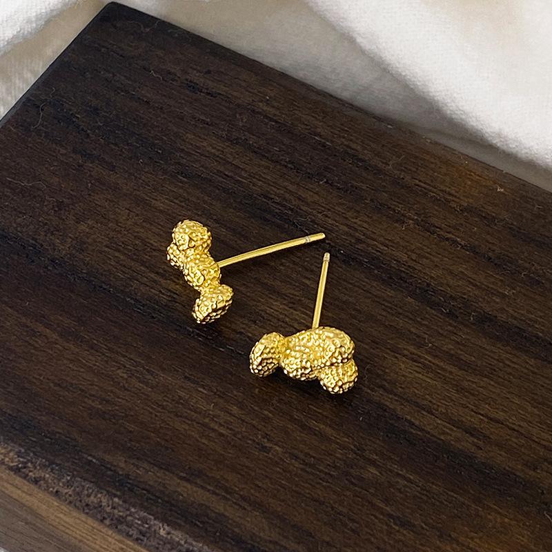 

Необычные серьги из лавы, текстура бобов, серьги, серьги с узором из фольги, маленькие, легкие и роскошные