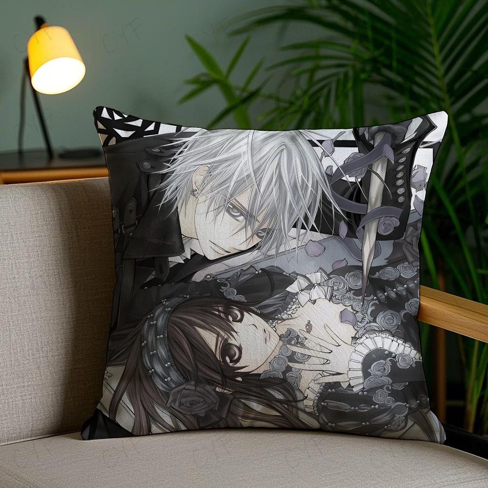 Vampire Knight Anime Pillow Case Anti-Dustmite Pillowcase Invisible Zipper Silky Short Plush Sofa Cushion Cover