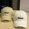 Korean Ins Letter Embroidered Spring and Autumn Baseball Cap for Women with Wide Brim Big Face Small Peaked Cap Big Head Circumference Hat