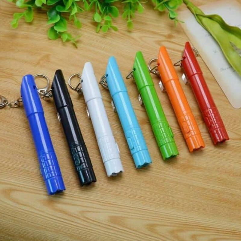 3 In 1 Emergency Ballpen With Led Flashlight & Whistle Keychain
