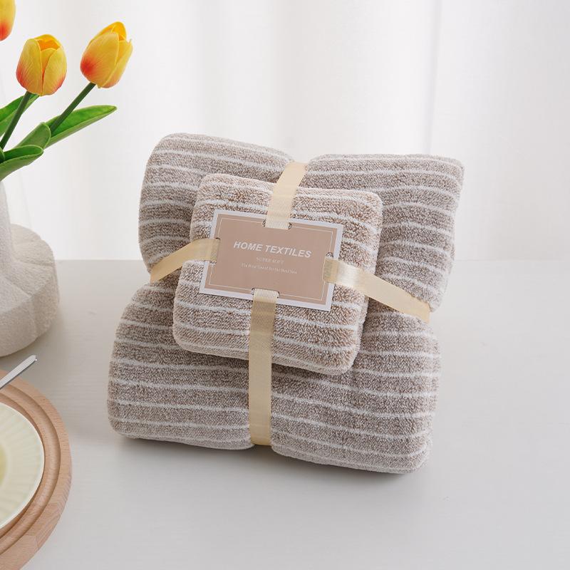 Coral Velvet Towel Bath Towel Set Thickened Absorbent Towel Cover Product Face Wash Towel