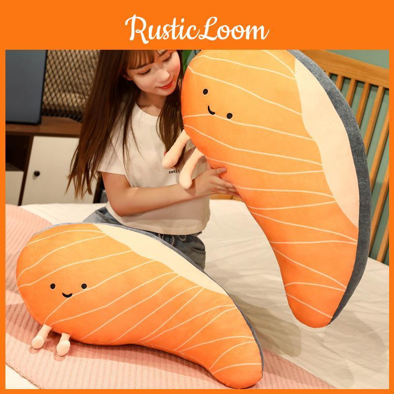 Cushion Plush Salmon Bedroom Decor Sashimi Stuffed Toy Kid Doll Gift Birthday
