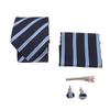 Mens Tie Set Handkerchief Cufflinks Tie Clip Durable Wear Resistant Delicate Texture Classic Stripe Design Men S Ties