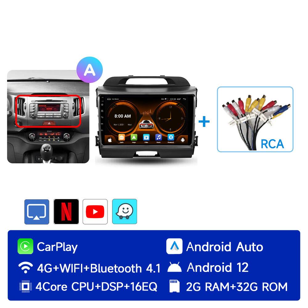 JIUYIN AI Voice 2 Din Android Auto Radio For KIA Sportage 3 2010-2016 Carplay 4G Car Multimedia GPS 2din Autoradio