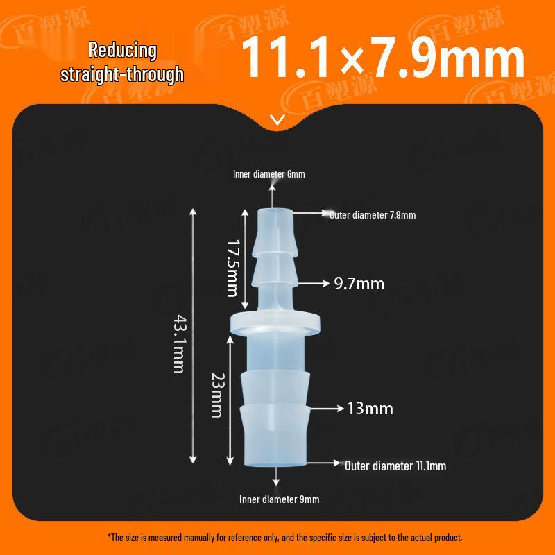 Two-Way Straight Through Plastic Hose Reducer Connector for Fish Tanks